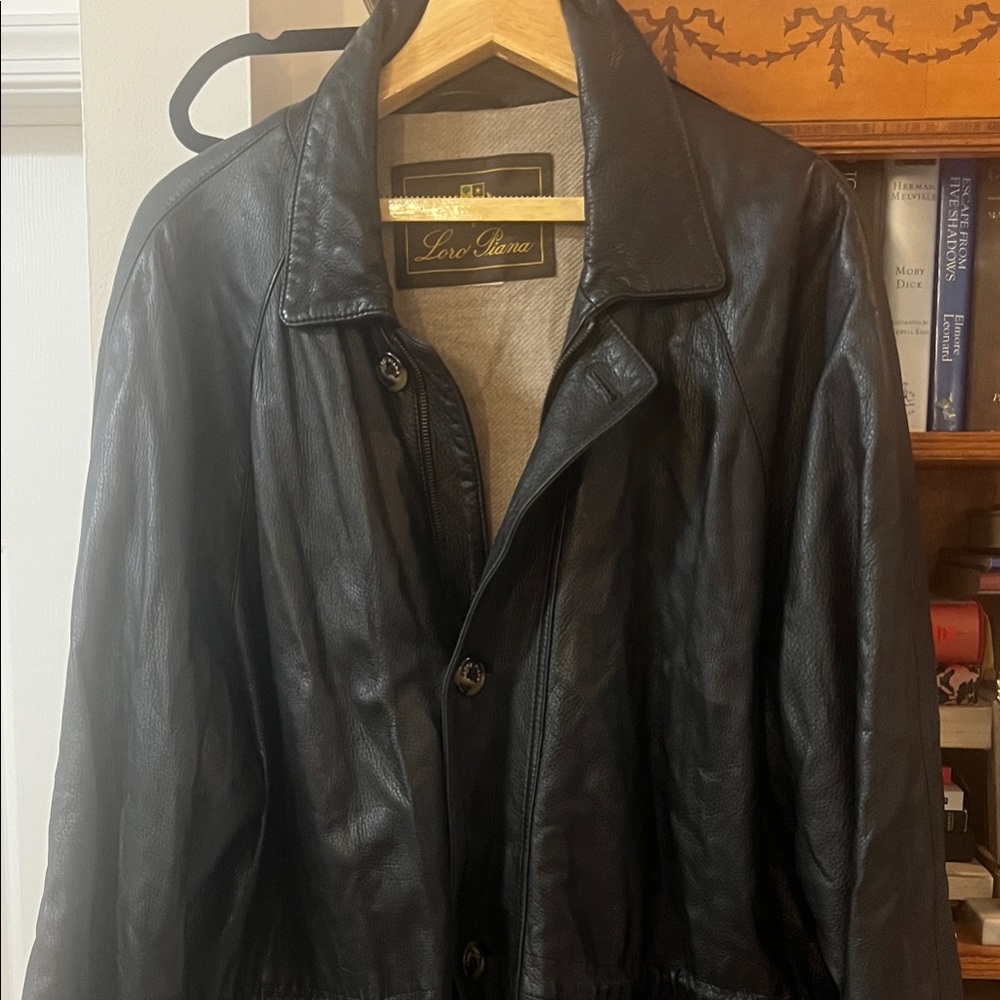 Loro Piana Dark Leather Jacket for Men